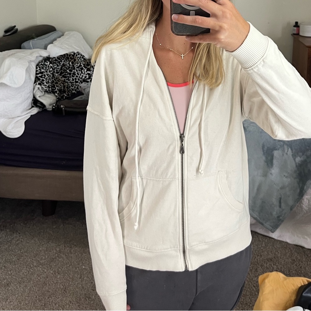 Aeropostale Women's Cream Bomber Jacket